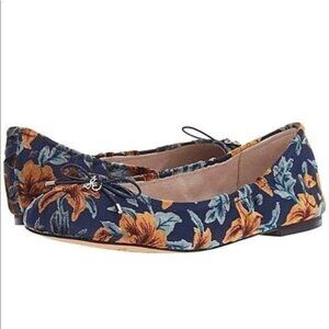 Sam Edelman Felicia Baltic Navy Floral Velvet Ballet Flats